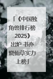 《中国独角兽排行榜2025》出炉 书亦烧仙草实力上榜