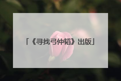 《寻找弓仲韬》出版