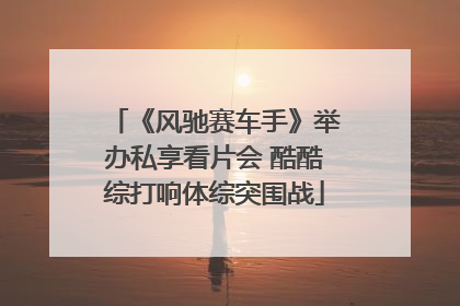 《风驰赛车手》举办私享看片会 酷酷综打响体综突围战