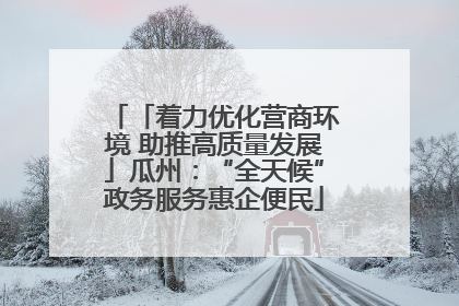 「着力优化营商环境 助推高质量发展」瓜州：“全天候”政务服务惠企便民