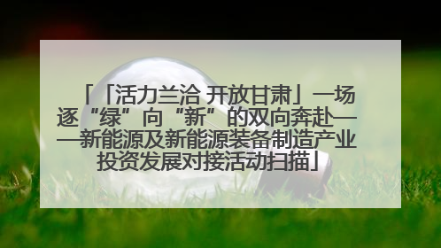 「活力兰洽 开放甘肃」一场逐“绿”向“新”的双向奔赴——新能源及新能源装备制造产业投资发展对接活动扫描