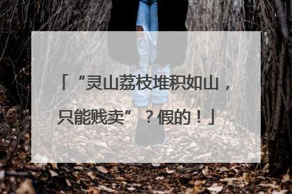 “灵山荔枝堆积如山，只能贱卖”？假的！