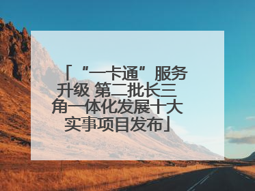 “一卡通”服务升级 第二批长三角一体化发展十大实事项目发布
