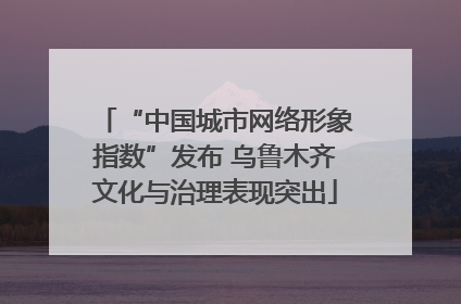 “中国城市网络形象指数”发布 乌鲁木齐文化与治理表现突出