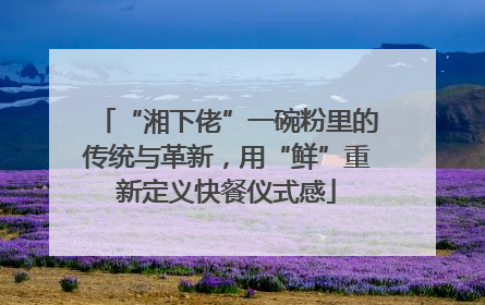 “湘下佬”一碗粉里的传统与革新，用“鲜”重新定义快餐仪式感