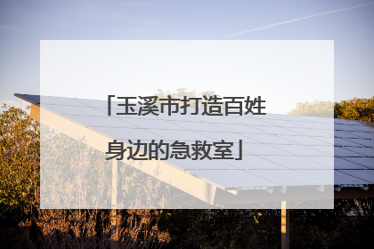 玉溪市打造百姓身边的急救室
