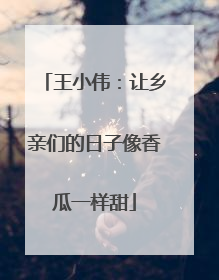 王小伟：让乡亲们的日子像香瓜一样甜