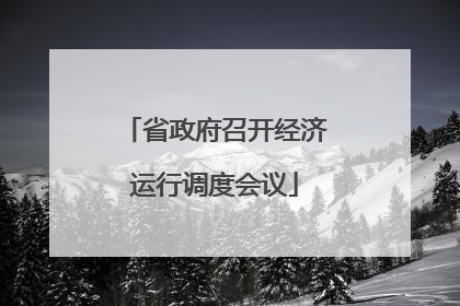 省政府召开经济运行调度会议