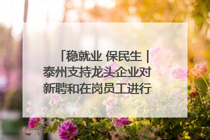 稳就业 保民生｜泰州支持龙头企业对新聘和在岗员工进行实训——到岗就能用 用了就见效