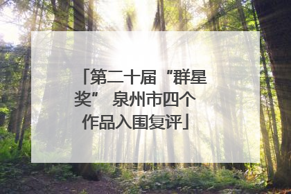 第二十届“群星奖” 泉州市四个作品入围复评