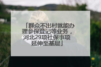 群众不出村就能办理参保登记等业务，河北29项社保事项延伸至基层