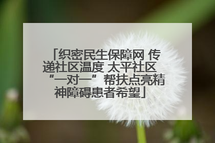 织密民生保障网 传递社区温度 太平社区“一对一”帮扶点亮精神障碍患者希望