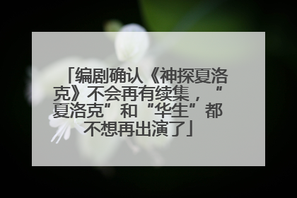 编剧确认《神探夏洛克》不会再有续集，“夏洛克”和“华生”都不想再出演了