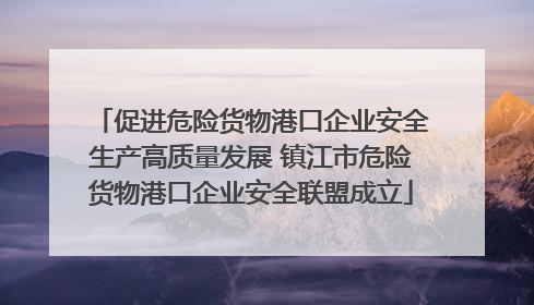 促进危险货物港口企业安全生产高质量发展 镇江市危险货物港口企业安全联盟成立