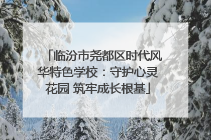 临汾市尧都区时代风华特色学校：守护心灵花园 筑牢成长根基