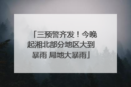 三预警齐发！今晚起湘北部分地区大到暴雨 局地大暴雨