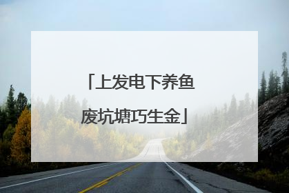 上发电下养鱼 废坑塘巧生金
