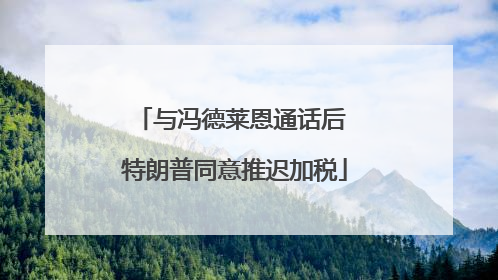 与冯德莱恩通话后 特朗普同意推迟加税