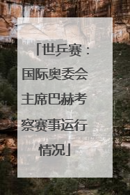 世乒赛：国际奥委会主席巴赫考察赛事运行情况