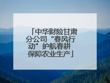中华财险甘肃分公司“春风行动”护航春耕 保障农业生产