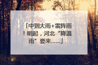 中到大雨+雷阵雨！明起，河北“降温雨”要来……
