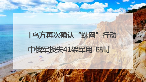 乌方再次确认“蛛网”行动中俄军损失41架军用飞机