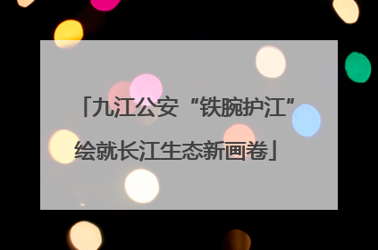 九江公安“铁腕护江”绘就长江生态新画卷