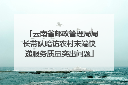 云南省邮政管理局局长带队暗访农村末端快递服务质量突出问题