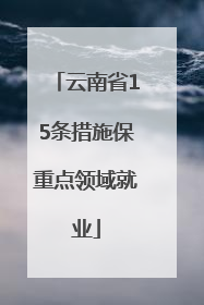 云南省15条措施保重点领域就业