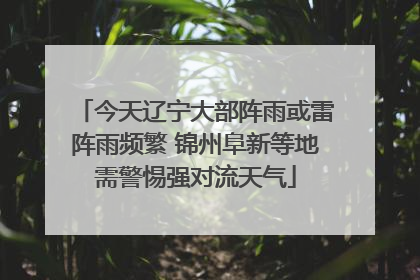 今天辽宁大部阵雨或雷阵雨频繁 锦州阜新等地需警惕强对流天气