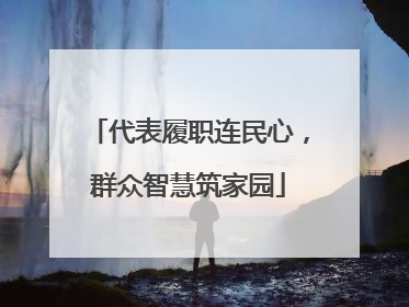 代表履职连民心，群众智慧筑家园