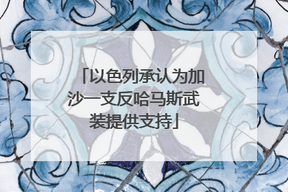 以色列承认为加沙一支反哈马斯武装提供支持
