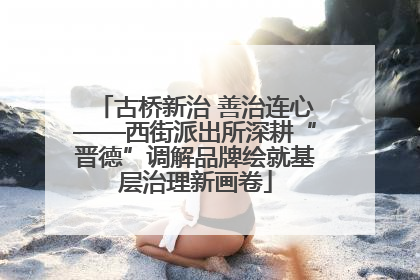 古桥新治 善治连心——西街派出所深耕“晋德”调解品牌绘就基层治理新画卷