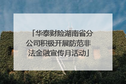 华泰财险湖南省分公司积极开展防范非法金融宣传月活动