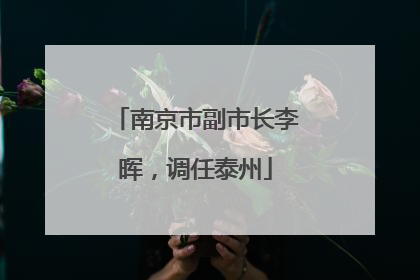 南京市副市长李晖，调任泰州