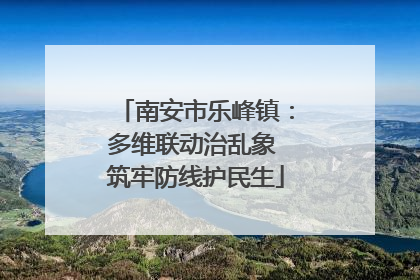 南安市乐峰镇：多维联动治乱象 筑牢防线护民生