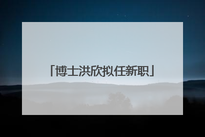 博士洪欣拟任新职