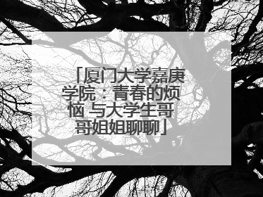 厦门大学嘉庚学院：青春的烦恼 与大学生哥哥姐姐聊聊