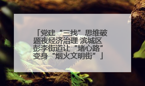 党建“三找”思维破题夜经济治理 滨城区彭李街道让“堵心路”变身“烟火文明街”