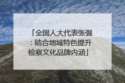 全国人大代表张强：结合地域特色提升检察文化品牌内涵