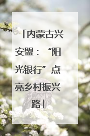 内蒙古兴安盟：“阳光银行”点亮乡村振兴路