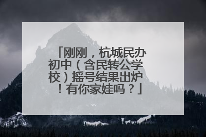 刚刚，杭城民办初中（含民转公学校）摇号结果出炉！有你家娃吗？