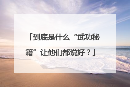 到底是什么“武功秘籍”让他们都说好？