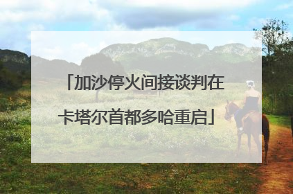 加沙停火间接谈判在卡塔尔首都多哈重启