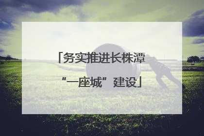 务实推进长株潭“一座城”建设