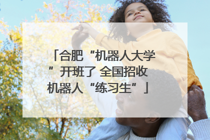合肥“机器人大学”开班了 全国招收机器人“练习生”