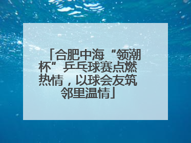 合肥中海“领潮杯”乒乓球赛点燃热情，以球会友筑邻里温情