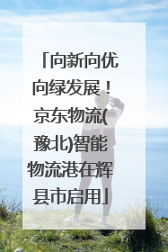 向新向优向绿发展！京东物流(豫北)智能物流港在辉县市启用