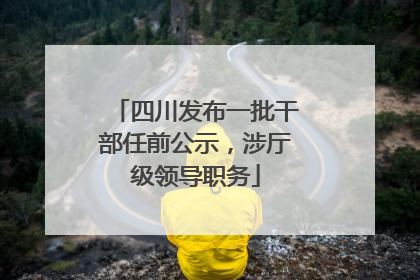 四川发布一批干部任前公示，涉厅级领导职务