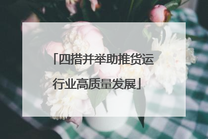 四措并举助推货运行业高质量发展